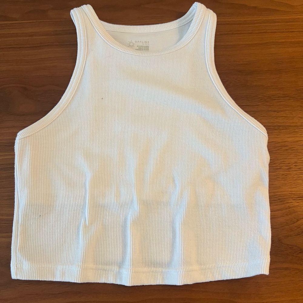 White Ribbed Tank Top